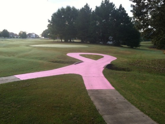 A nice reminder of Breast Cancer Awareness Month at Green Briar Golf Course