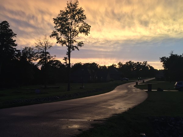 Beautiful sunset on Virginia Way in Club West Subdivision in Searcy