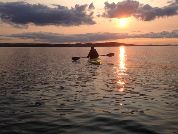 Sunset kayaking at Black Rocks, Presque Isle Park