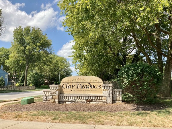 Entrance to Clay Meadows subdivision in Liberty