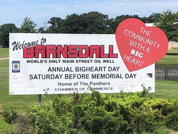 Welcome to Barnsdall sign 