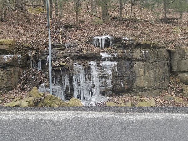 Mini frozen waterfalls near Heber Heights in Heber Springs  