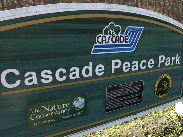 Cascade Peace Park has 198 acres, trail length is four miles. 8900 Grand River Avenue SE in Ada