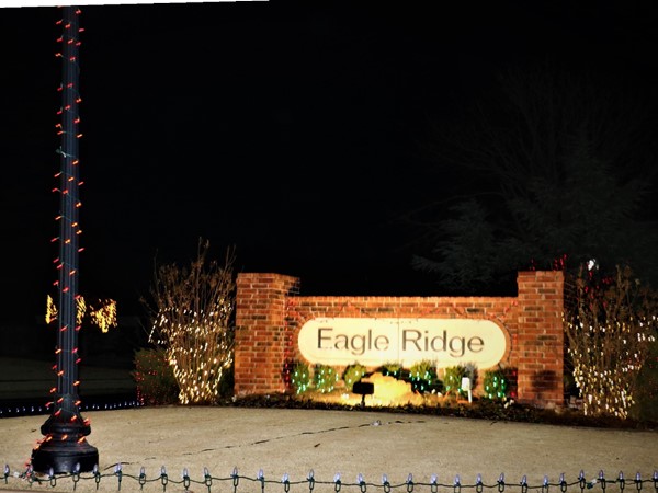 Eagle Ridge has the entrance decked out for Christmas