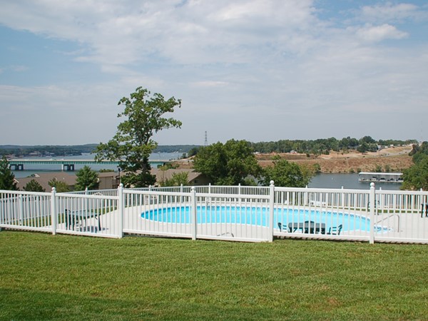 Enjoy a nice view of the lake from the pool