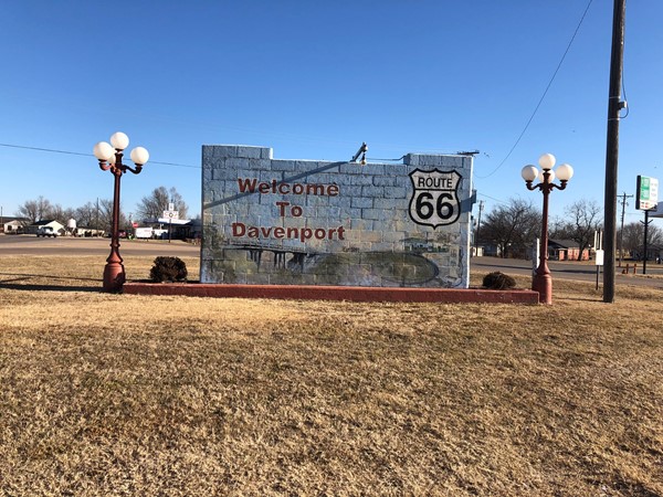 Davenport is a wonderful town centrally located between Oklahoma City and Tulsa on Route 66