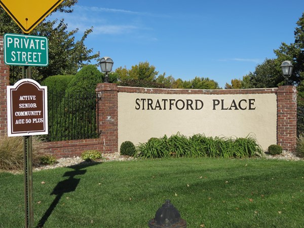The entrance to Stratford Place in Overland Park