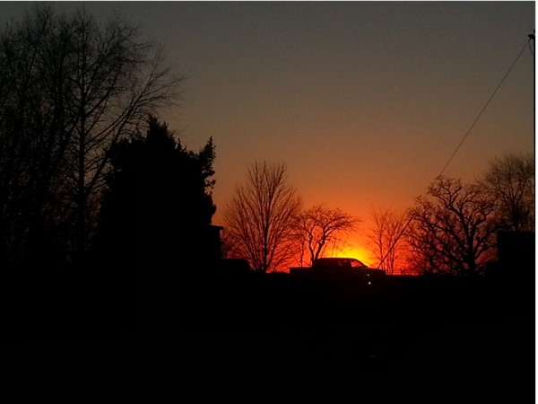 Sunset at the corner of Flintlock and 291 in Kansas City