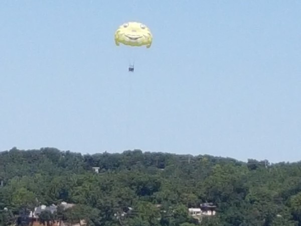 Parasailing is a fun activity to do while visiting the Lake of the Ozarks