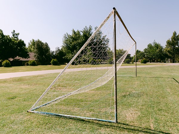 Soccer goals and a big field for playing in Deer Creek Farms