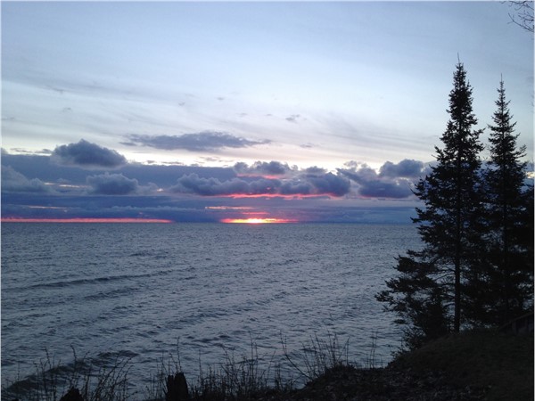 Lake Huron sunrise with clouds