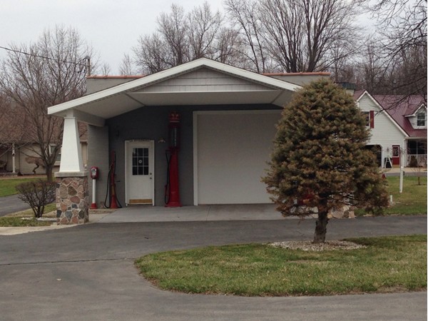 This preserved old service station is now part of a private residence