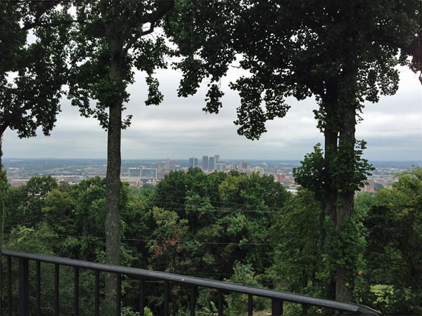 Beautiful views of downtown Birmingham from the Vulcan Park.