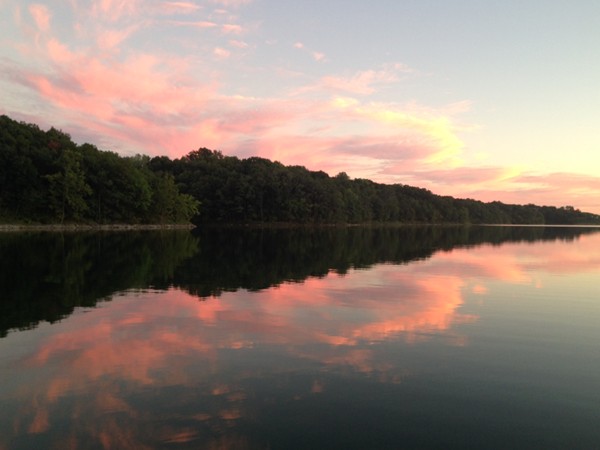 Beautiful sunset over Riss Lake.