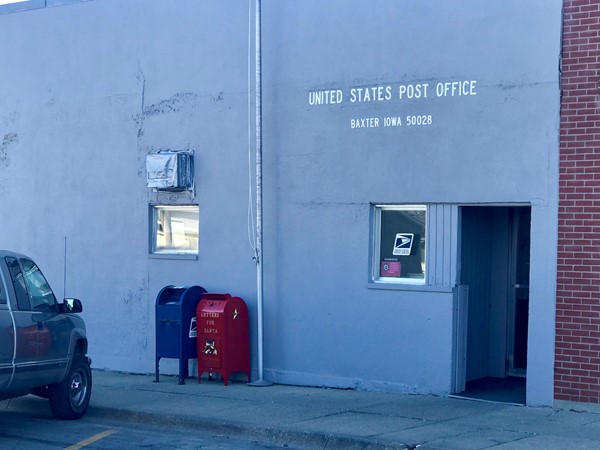 The US Post Office is a hub of activity in the downtown area of Baxter