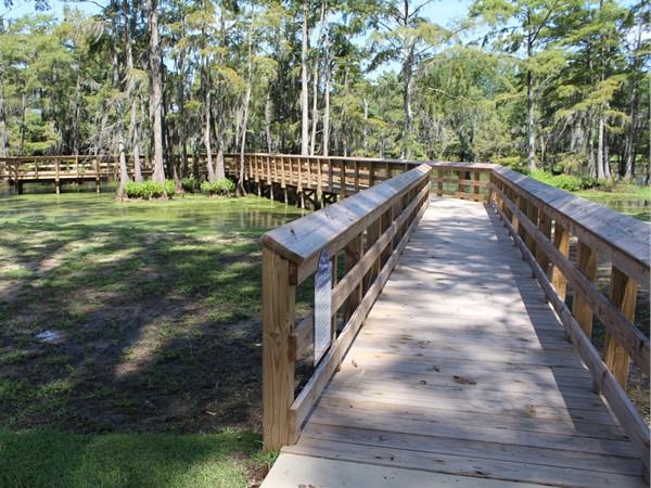 The community dock at Egret Landing provides a great view of Bayou DeSiard.
