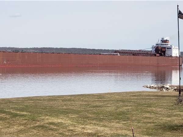 Great Lakes freighters are a common site on the ST. Mary's River