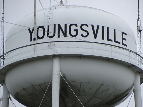 Youngsville water tower overlooking Louisiana's fastest growing city