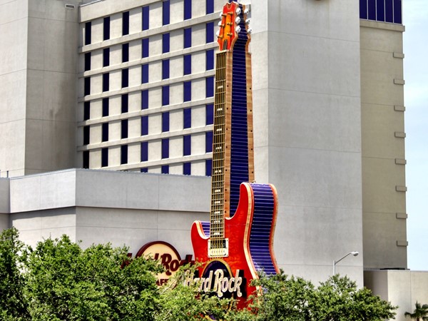 Check out the huge guitar in front of the Hard Rock Resort