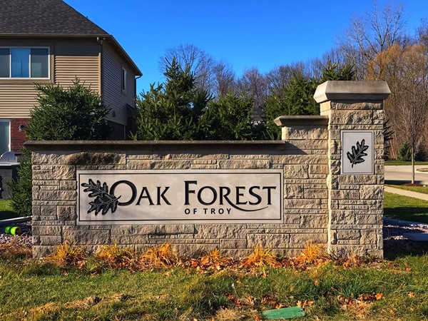 Oak Forest of Troy entrance - off John R Road, south of E. Square Lake Road