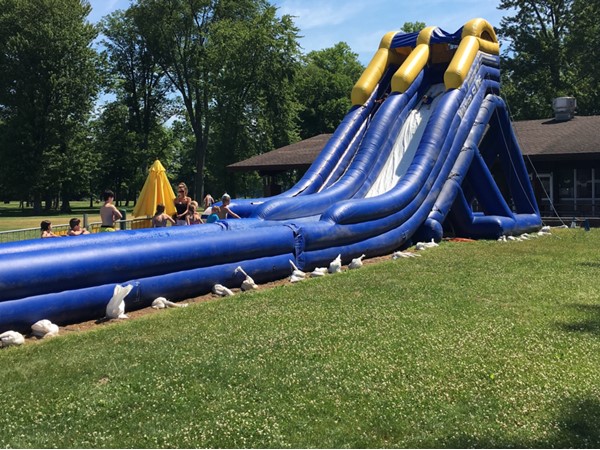 What a fun slide, and, of course, the snack bar is nearby