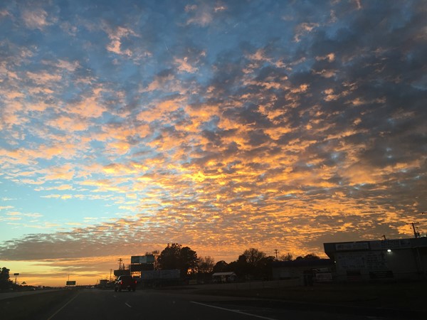 Beautiful sunset over I-30 in Benton