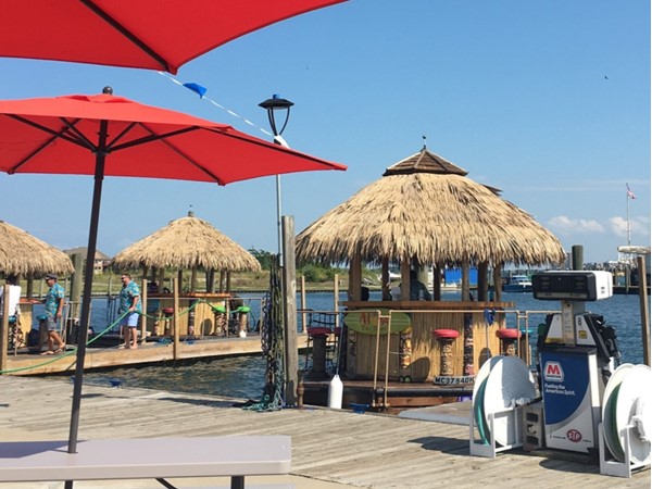 Aloha Tiki Tours stops for ice/drinks for the coolers and fueling up on the Detroit River 