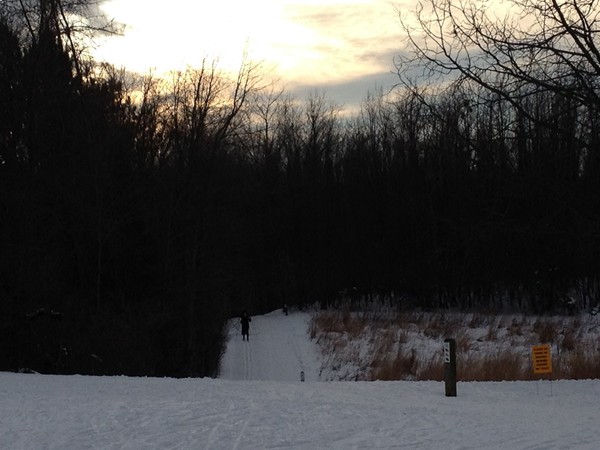 Love Creek Nature Center is a great place to enjoy winter activities like cross country skiing