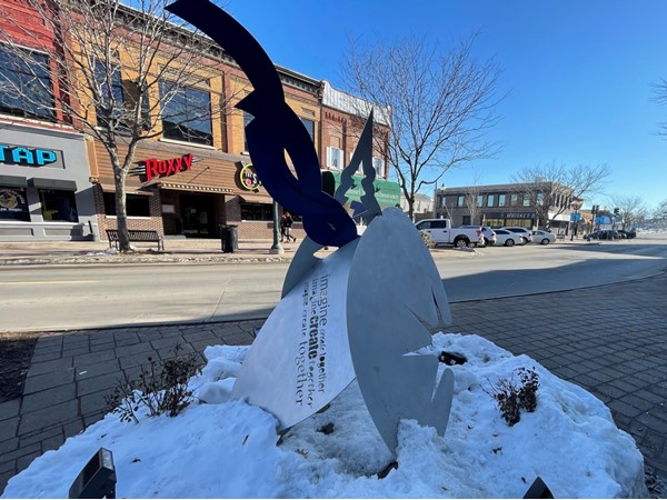 Downtown Cedar Falls has wonderful art and sculptures flanking each side of the street to look at