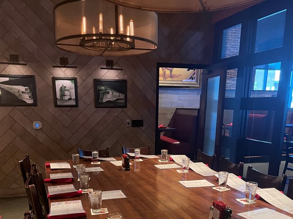 Very fancy private room at Jack Stack BBQ in the Freight House District! 
