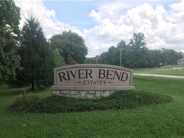 Entrance sign for River Bend Estates 
