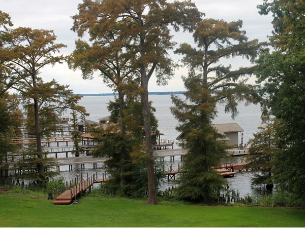 Waterfront properties along the shore on the south side of Cross Lake in Shreveport