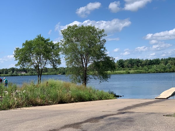 The boat ramp is open for fishing and kayaking at Big Woods Lake