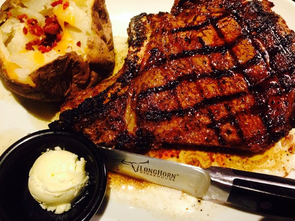 Great steaks at local LongHorn Steakhouse Restaurant in Rogers, near Pinnacle Shopping Center