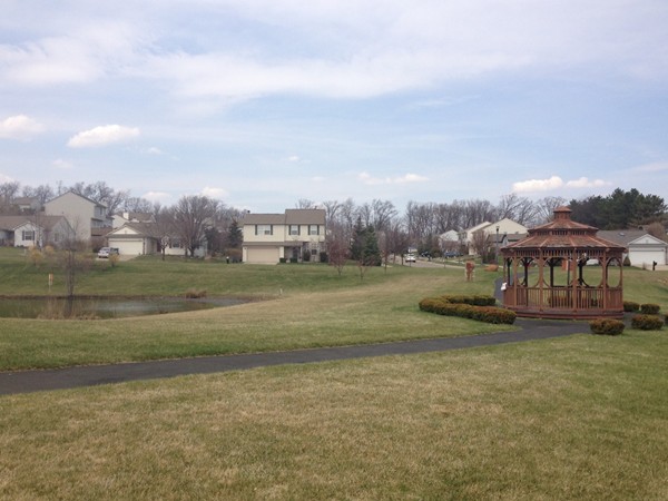 Millpointe has beautiful paved walkways, pond and gazebo in the common area for residents to enjoy
