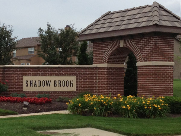 Shadow Brook subdivision entrance, near shopping and coveted Blue Valley School District