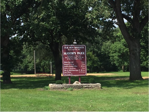Mayor's Park has softball diamonds, shelter and playgrounds