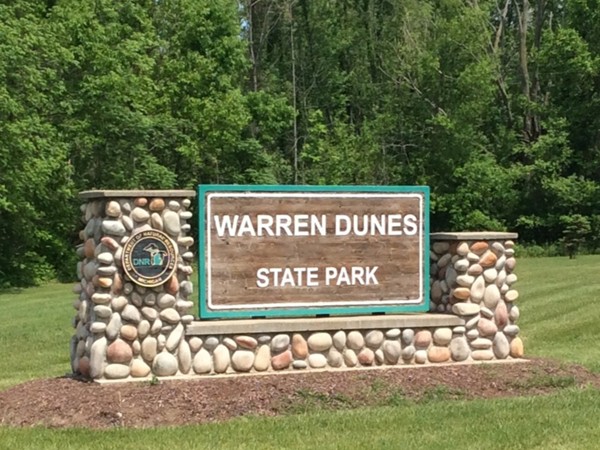 Great looking entrance sign is just the beginning at Warren Dunes State Park