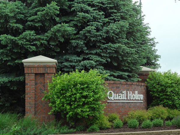 Entrance to Quail Hollow in West Omaha