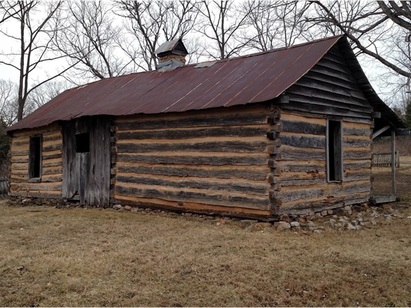 Back view of the Collier Homestead, an easy hike on the Buffalo River Trail, St. Joe at Tyler Bend