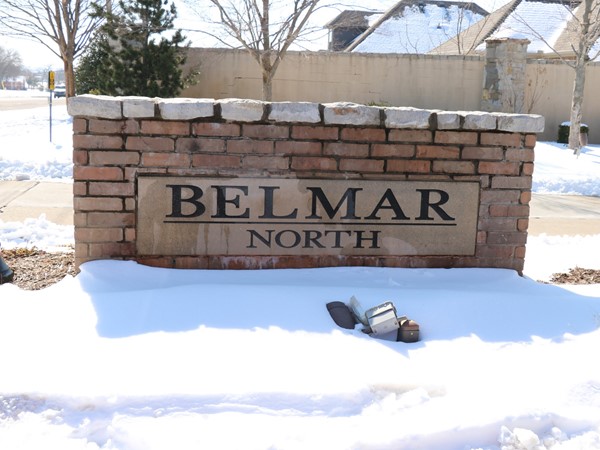 Belmar entrance located off Sooner Road