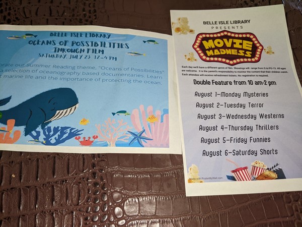 Movie Week!! Check out all the fun movies that the Metropolitan Library has going on this week 