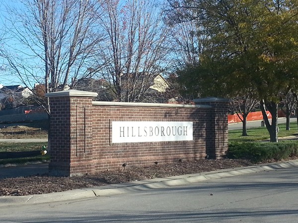 Hillsborough subdivision entrance