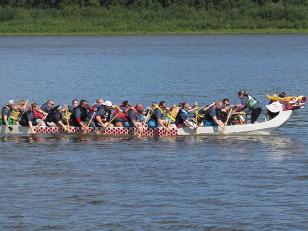 One of 36 teams in Dragon Boat event