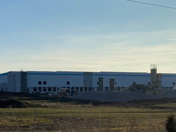 The new Amazon Distribution Center is under construction