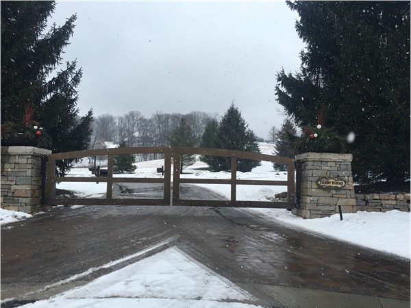 Entrance to the gated community of Darby Farms