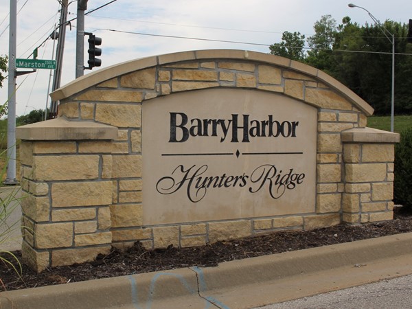 Neighborhood monument at Barry Road