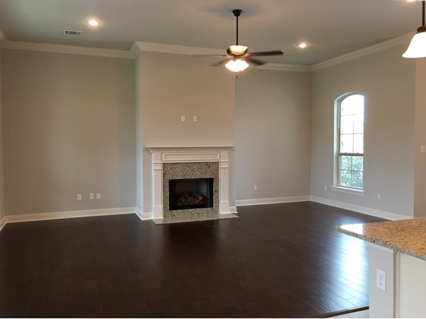 Living room in The Estates at Moss Bluff model home