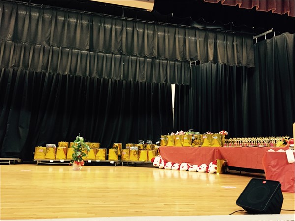 Getting ready for the Hearts of Gold Pageant at Lamar High School