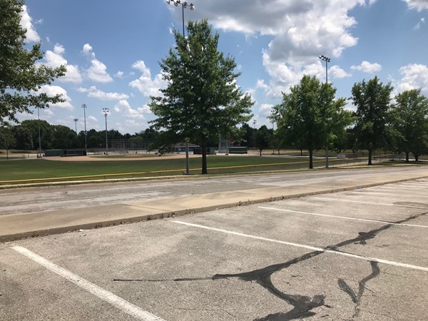 Webb Park has baseball fields, tennis courts, and playground areas for the kids